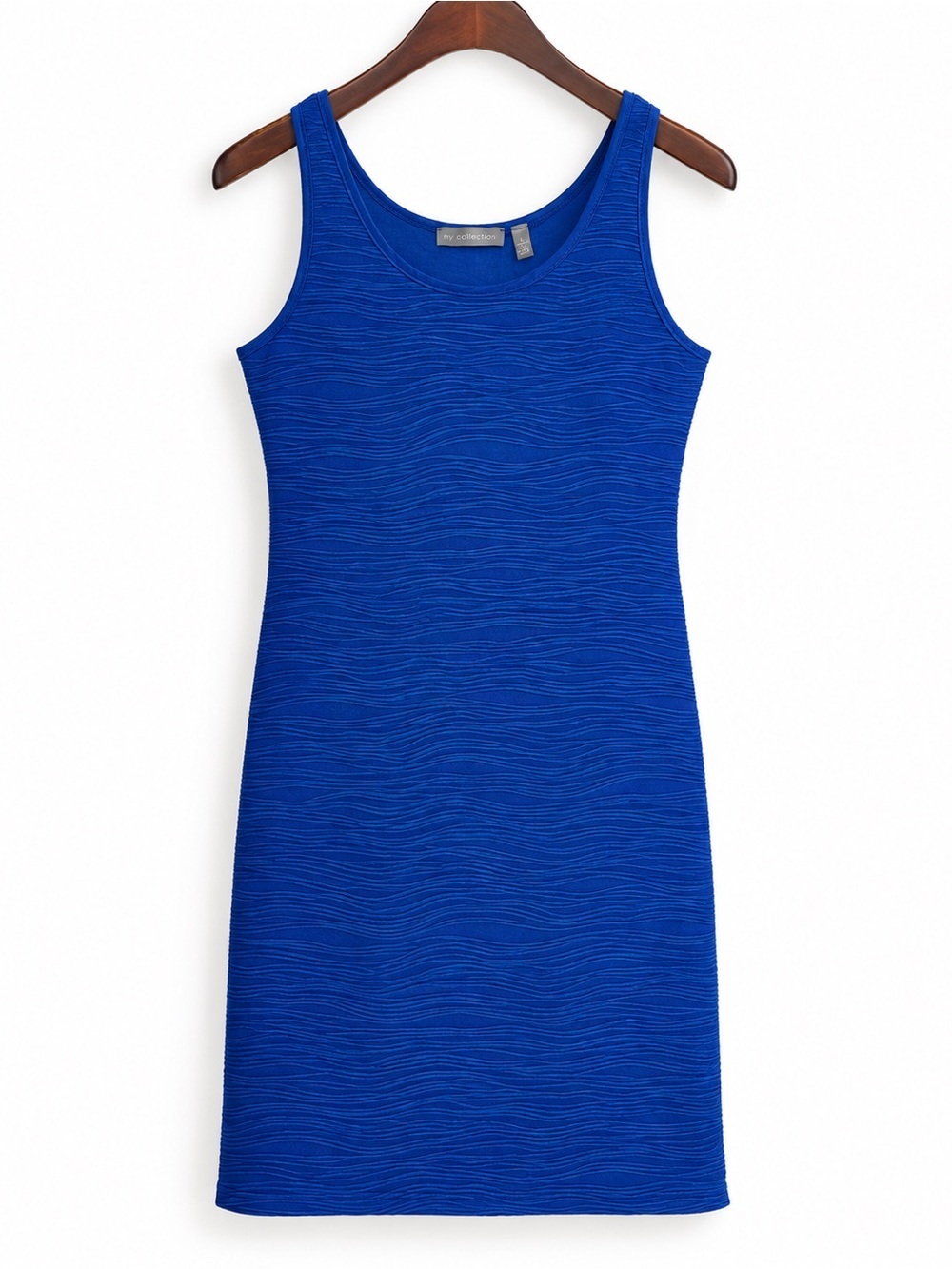 Sleeveless Textured Tank Dress - Blue